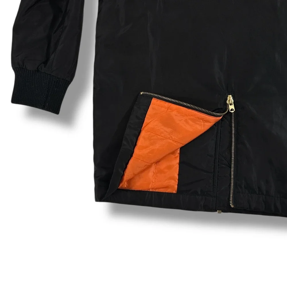 Moto‎ Black Orange Lightweight Bomber Jacket Womens Small